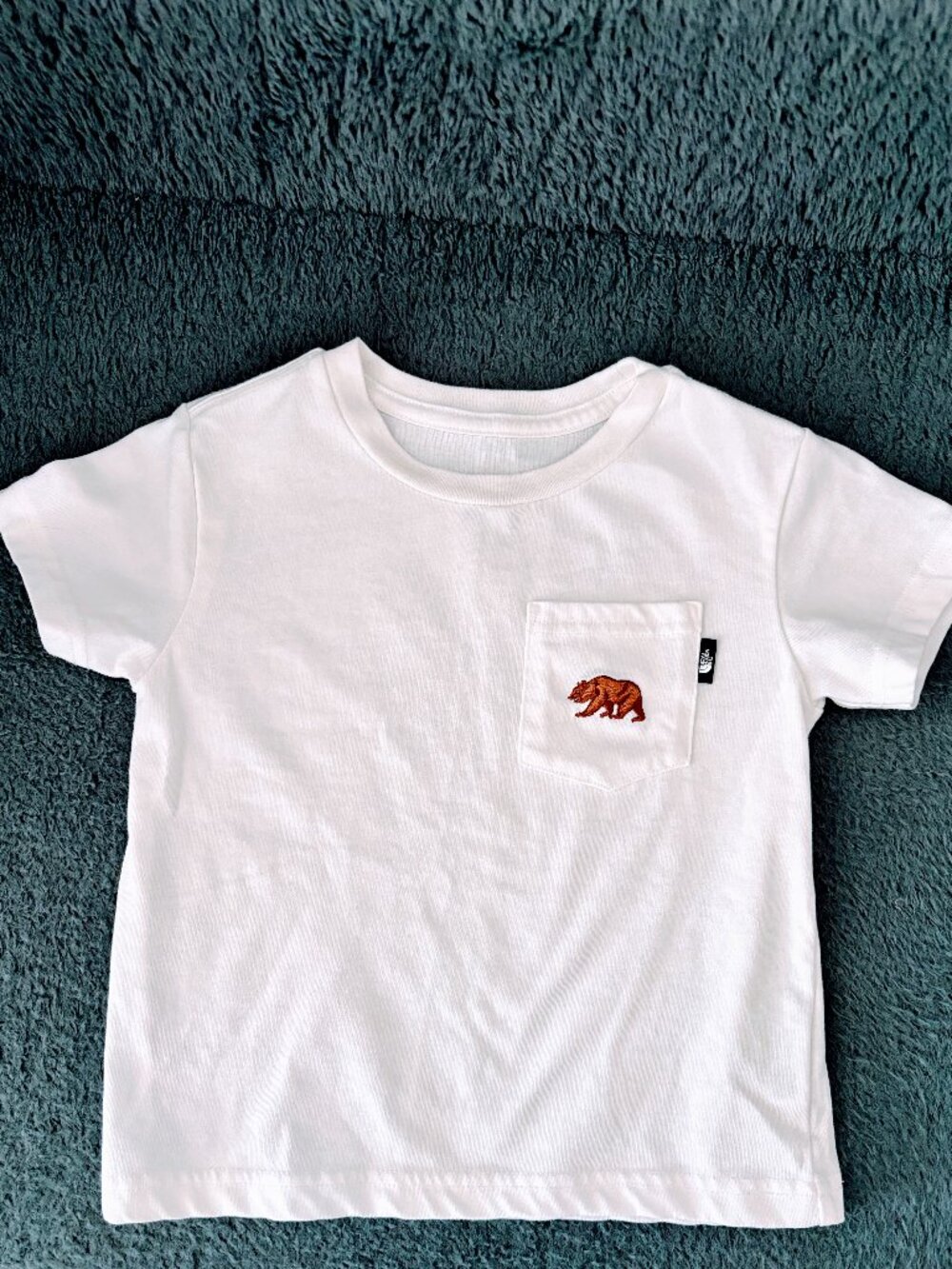 The North Face Kids White Tee Size 100 Bear Pocket Logo Shirt